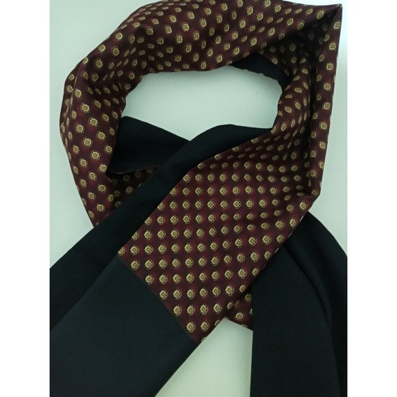 🆕BOULEVARD CLUB Bordeaux Double Side Scaf Silk Wool 58"/ 11” NWOT - Picture 2 of 3